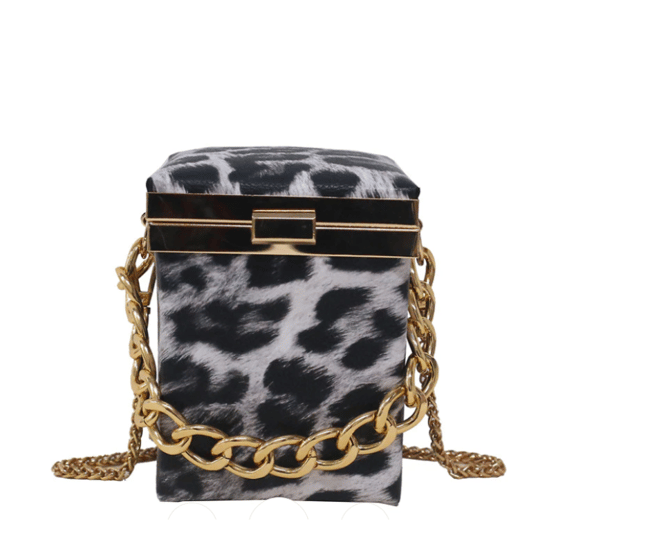 LEOPARD PRINT BOX BAG FASHION HANDBAG Glad Styles